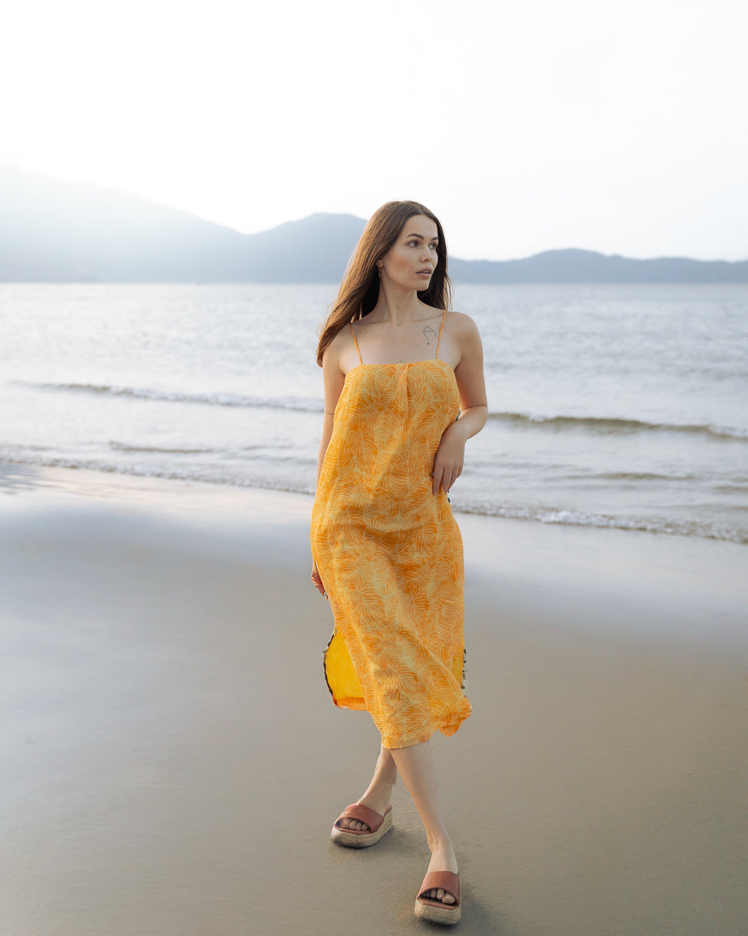 Đầm suông hai dây linen thời trang Hity