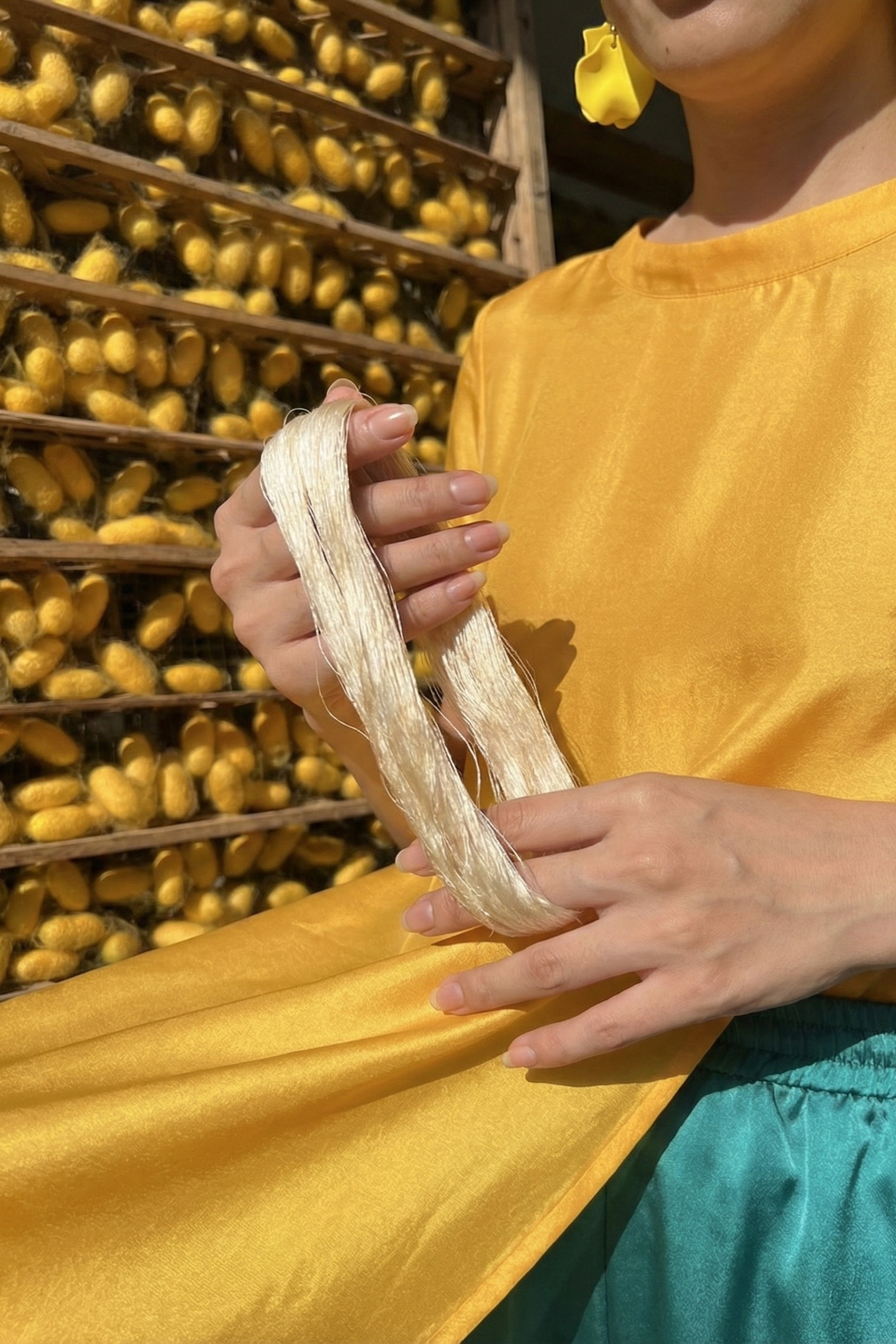 Áo dài suông lụa tơ tằm thời trang Hity