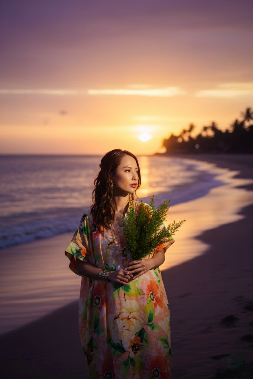 Đầm suông form rộng oversized linen hoa thời trang Hity