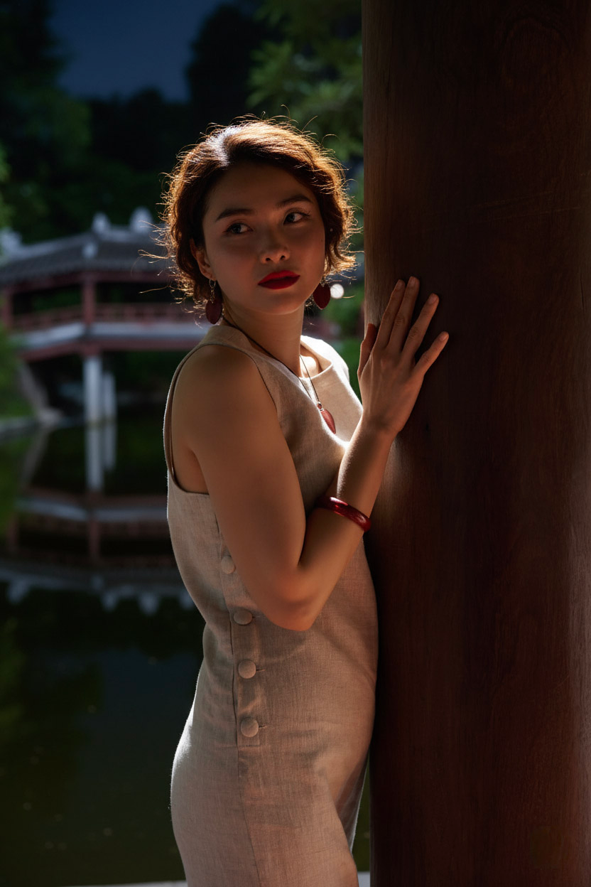 Đầm suông không tay xẻ tà linen xám thời trang Hity