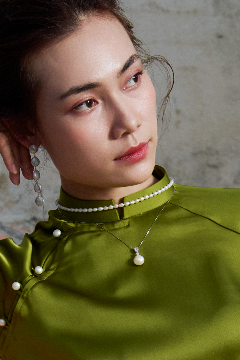 Dây chuyền bạc mặt ngọc trai baroque thời trang Hity