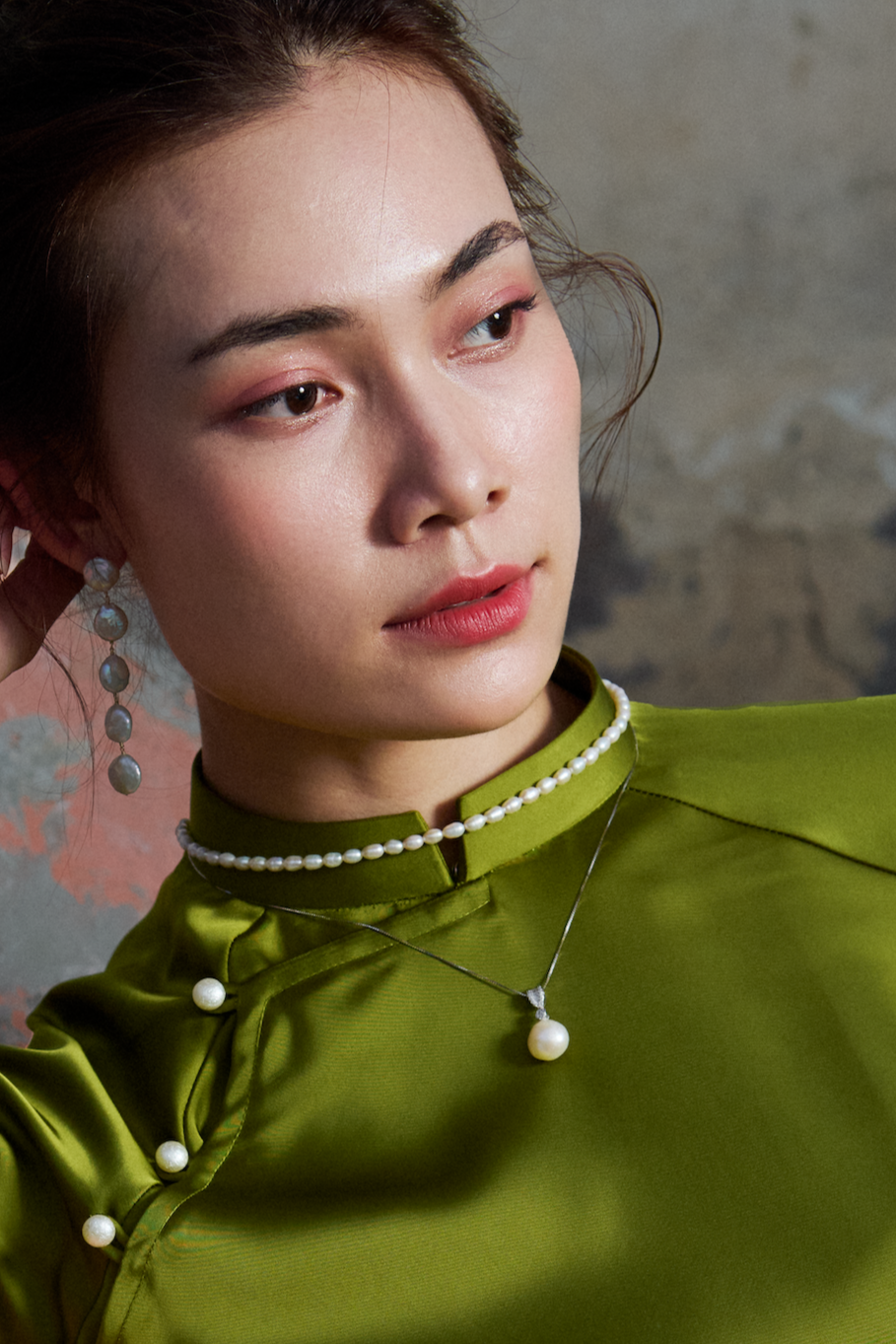 Dây chuyền bạc mặt ngọc trai baroque thời trang Hity