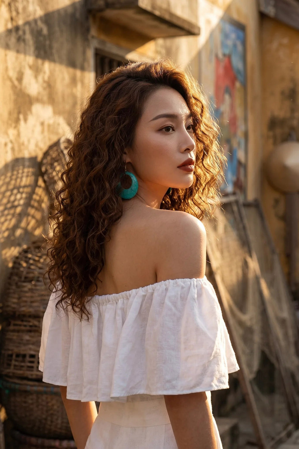Đồ bay bộ áo liền quần jumpsuit linen trắng thời trang Hity