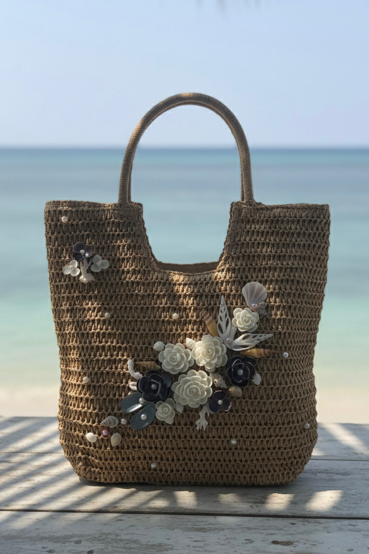 Giỏ cói giấy dáng tote mềm thời trang Hity