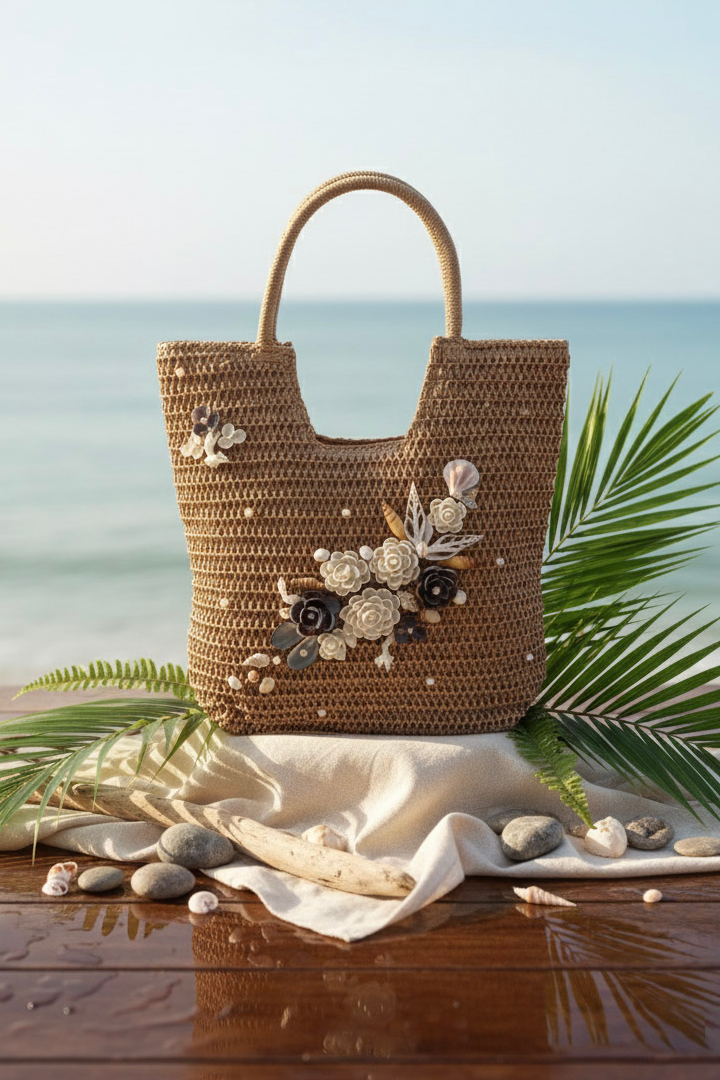 Giỏ cói giấy dáng tote mềm thời trang Hity