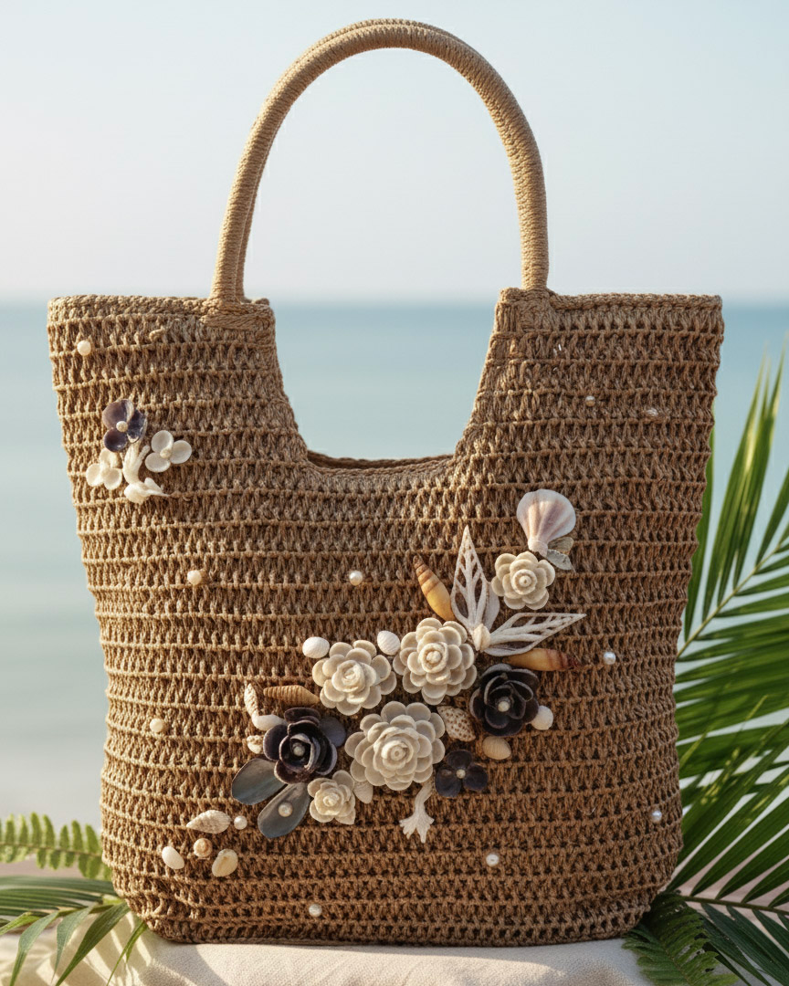 Giỏ cói giấy dáng tote mềm thời trang Hity