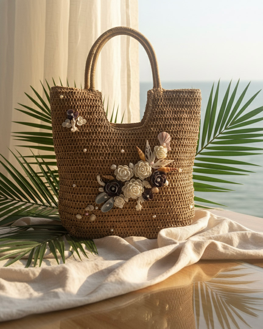 Giỏ cói giấy dáng tote mềm thời trang Hity