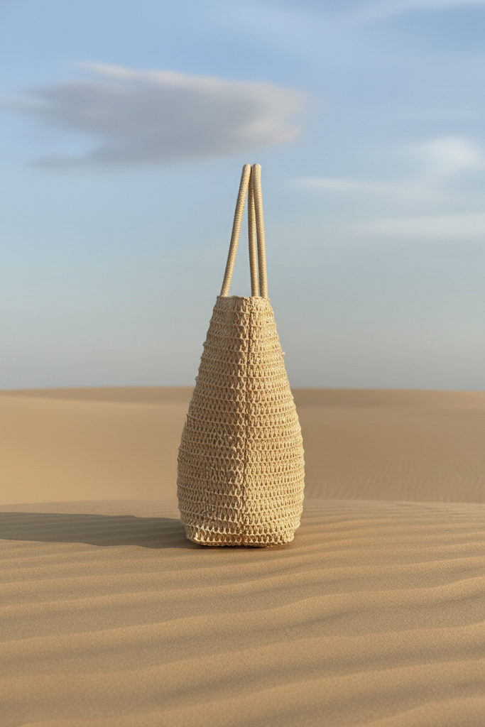 Giỏ cói giấy dáng tote mềm trang trí vỏ sò ốc thời trang Hity