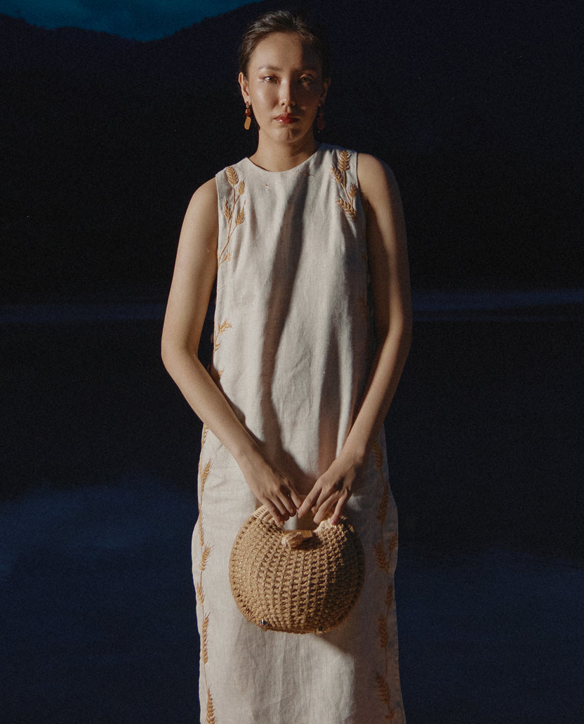 Giỏ túi mây đan thủ công dáng trứng tròn cầm tay thời trang Hity