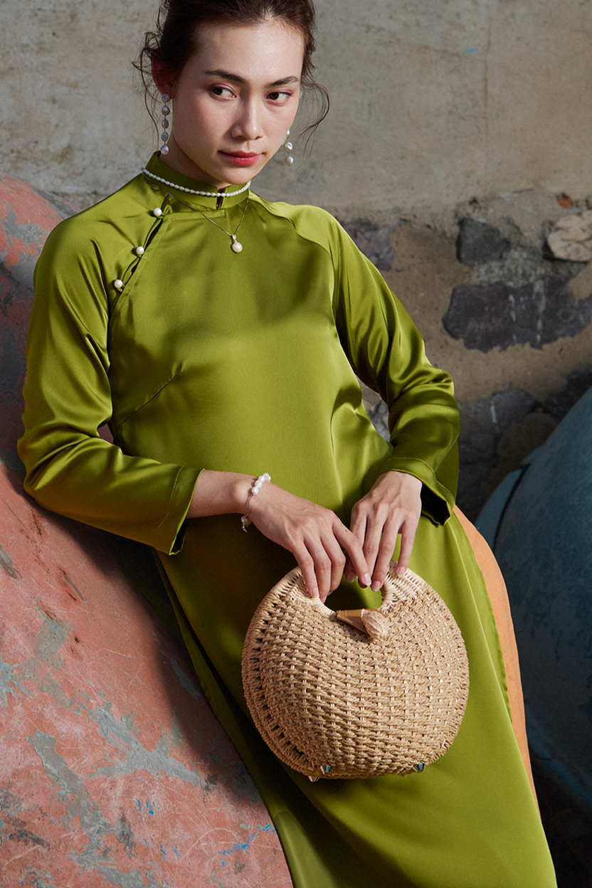 Giỏ túi mây đan thủ công dáng trứng tròn cầm tay thời trang Hity