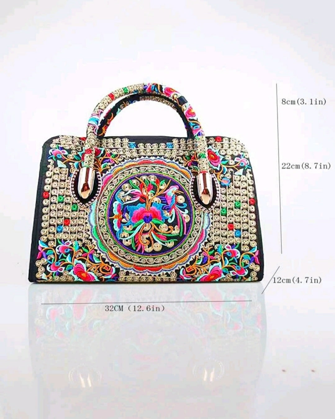 Giỏ túi xách cầm tay thêu thổ cầm thời trang Hity