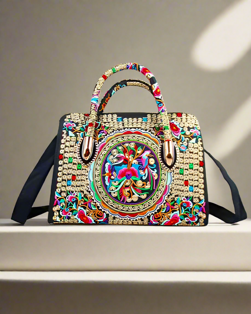 Giỏ túi xách tay thổ cẩm H'mong thời trang Hity