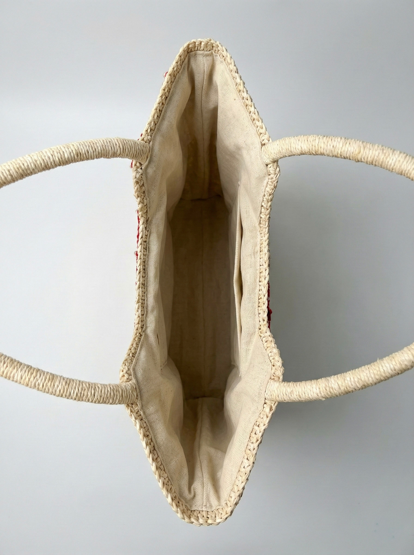 Giỏ cói giấy dáng tote mềm trang trí vỏ sò ốc thời trang Hity