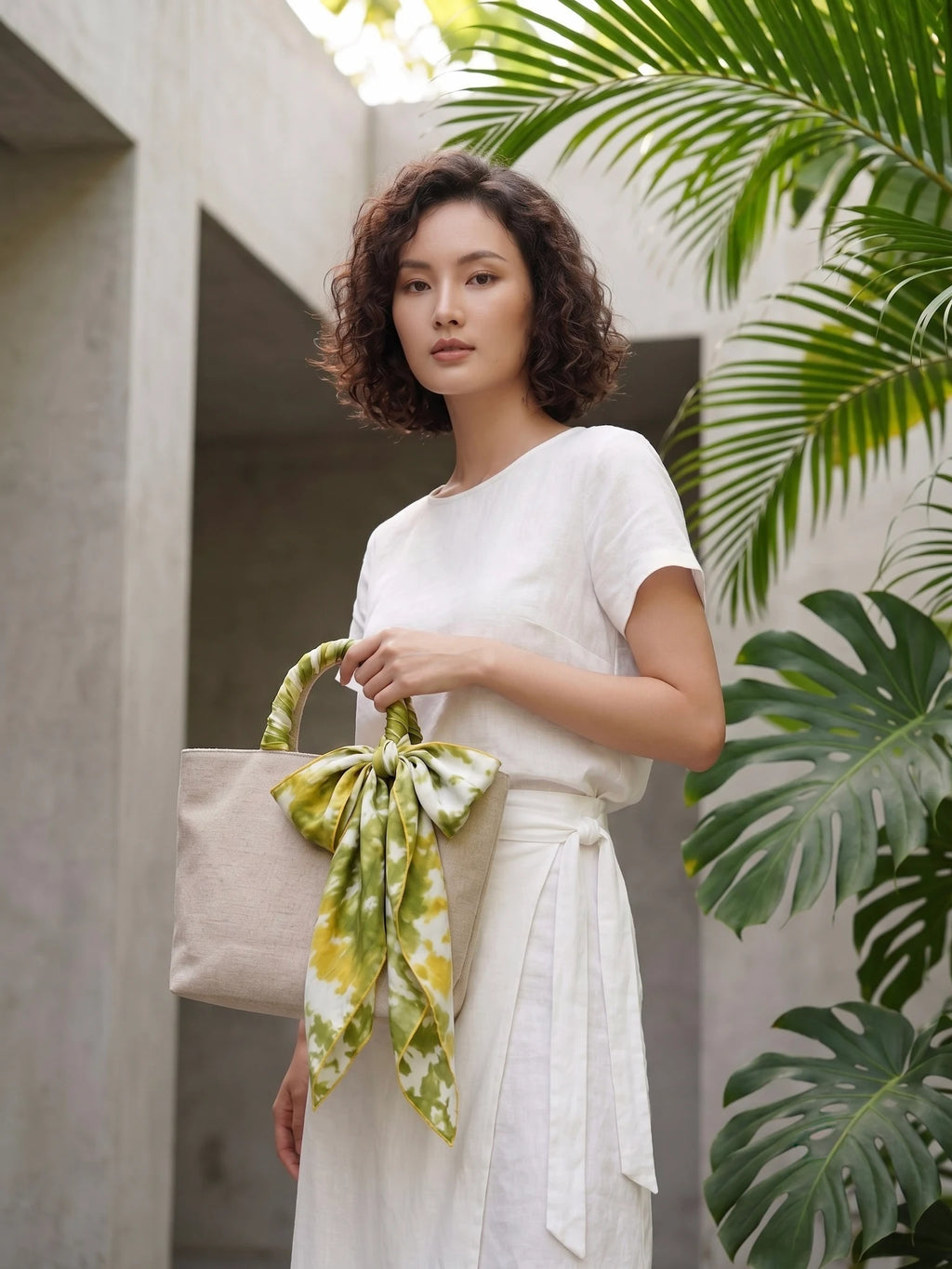 Khăn lụa tơ tằm nhuộm loang tiedye dài thời trang Hity