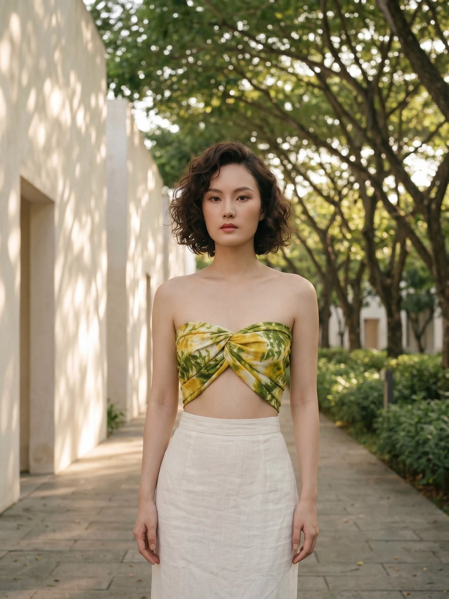 Khăn lụa tơ tằm nhuộm loang tiedye dài thời trang Hity