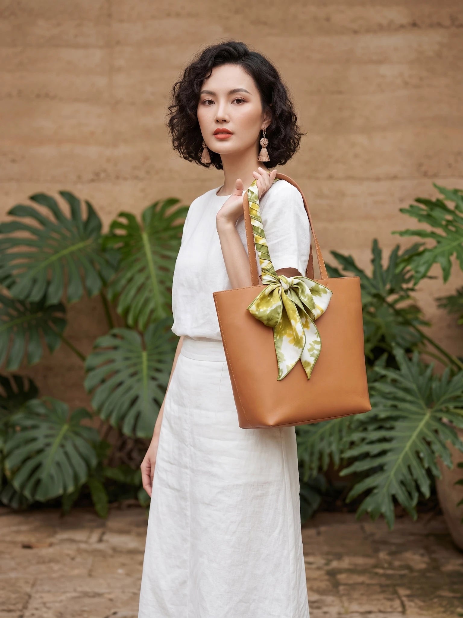 Khăn lụa tơ tằm nhuộm loang tiedye twilly thời trang Hity