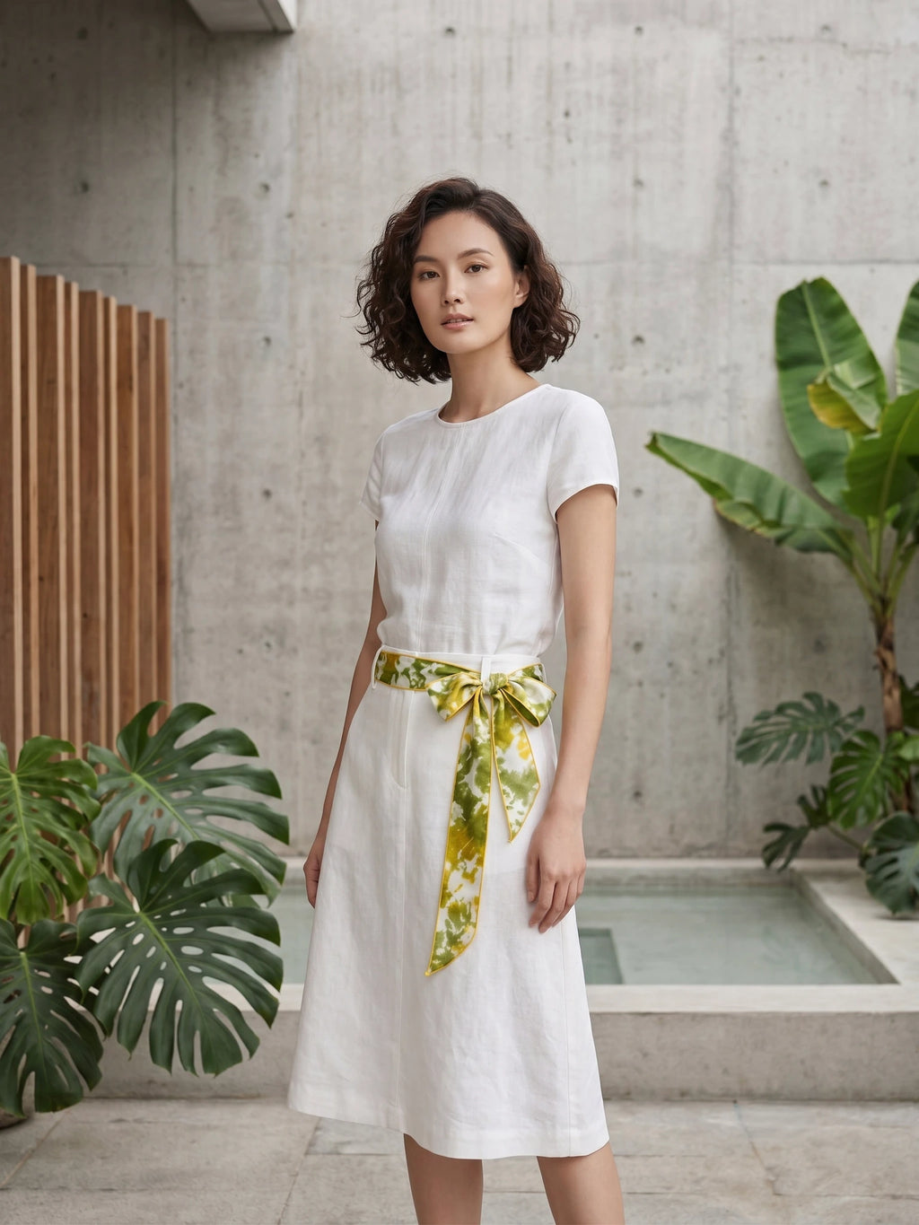 Khăn lụa tơ tằm nhuộm loang tiedye twilly thời trang Hity