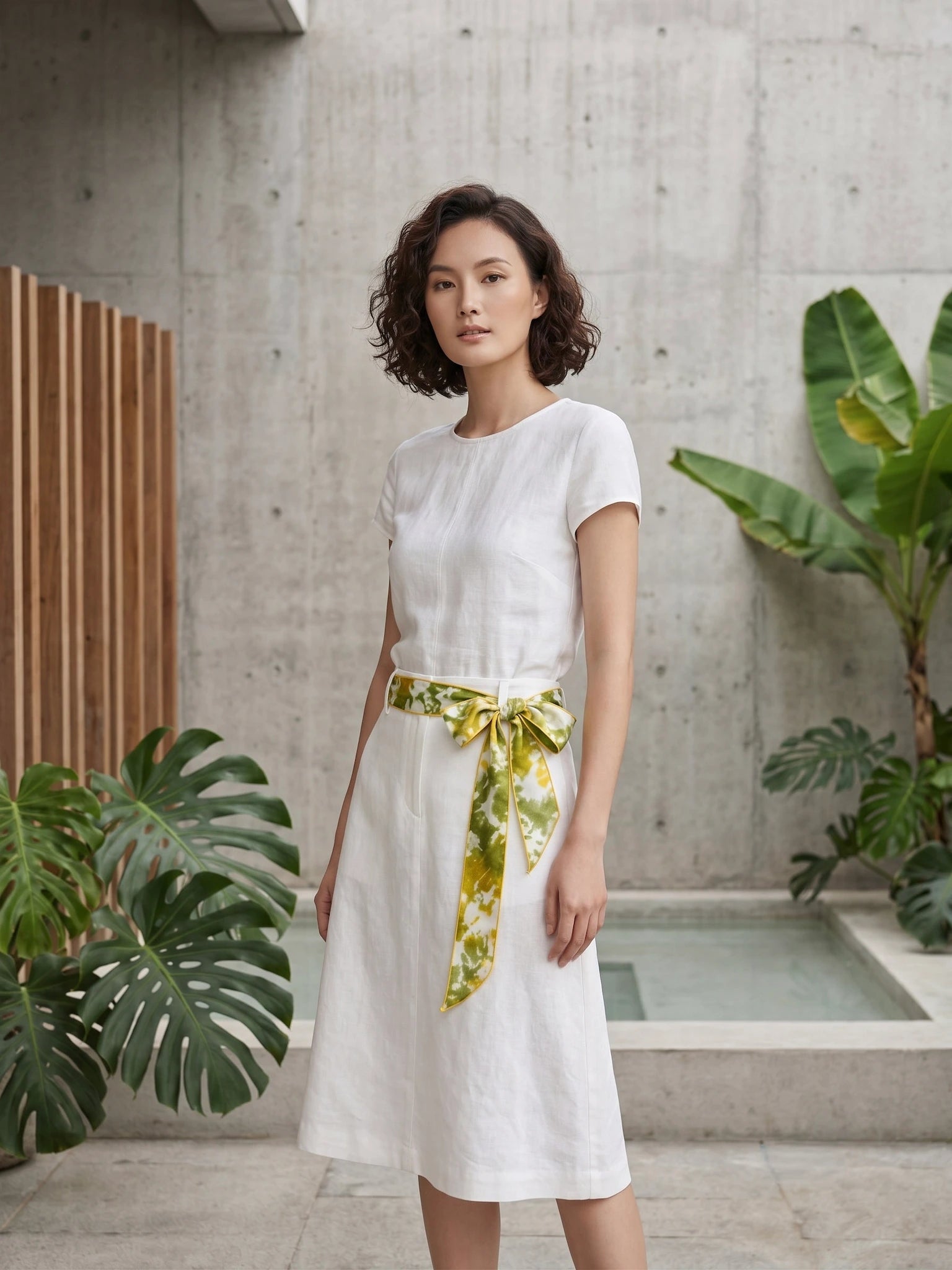 Khăn lụa tơ tằm nhuộm loang tiedye twilly thời trang Hity