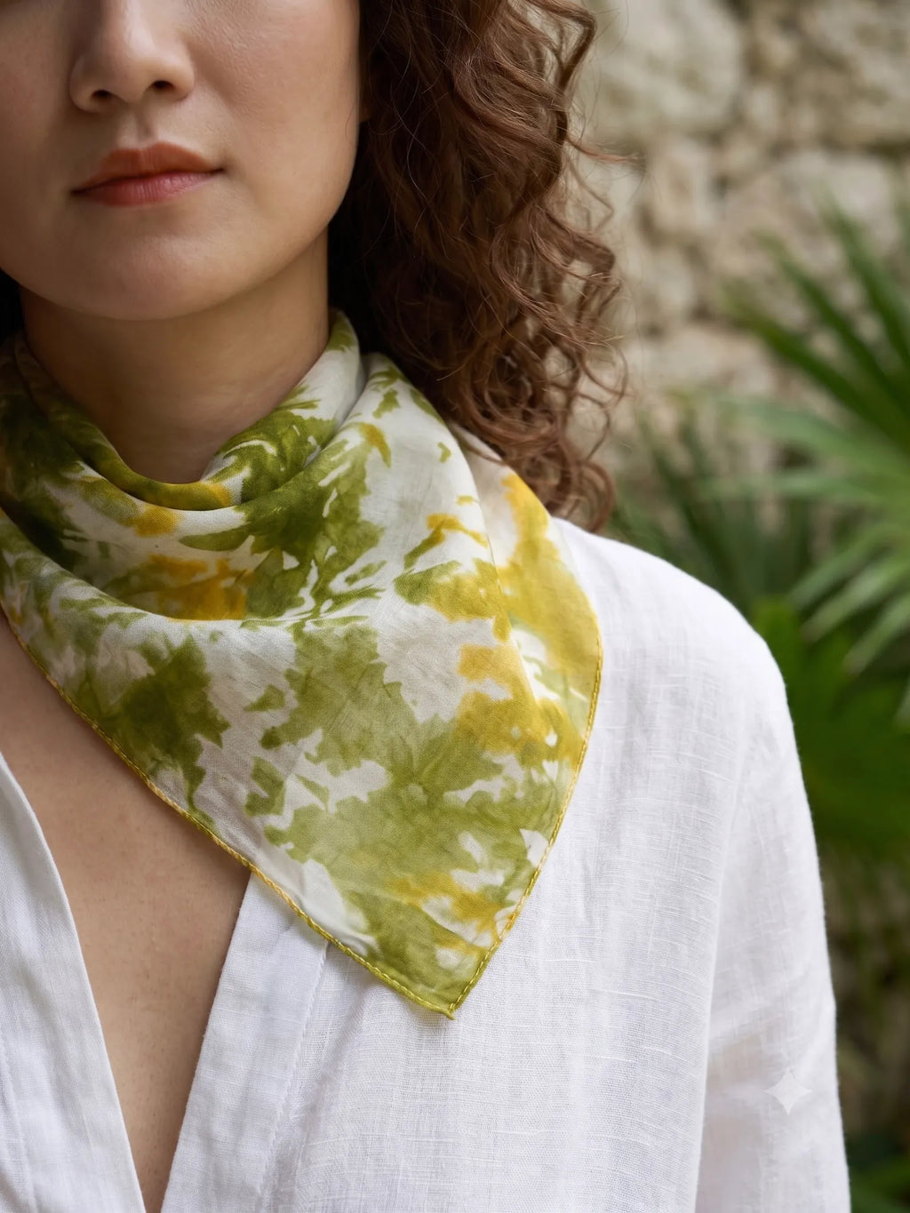 Khăn lụa tơ tằm nhuộm loang tiedye vuông mini thời trang Hity