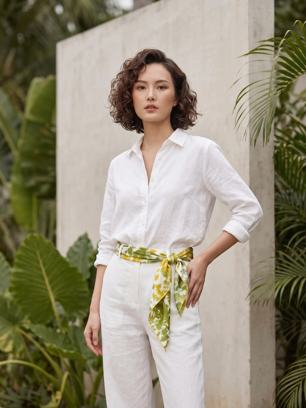 Khăn lụa tơ tằm nhuộm loang tiedye vuông thời trang Hity