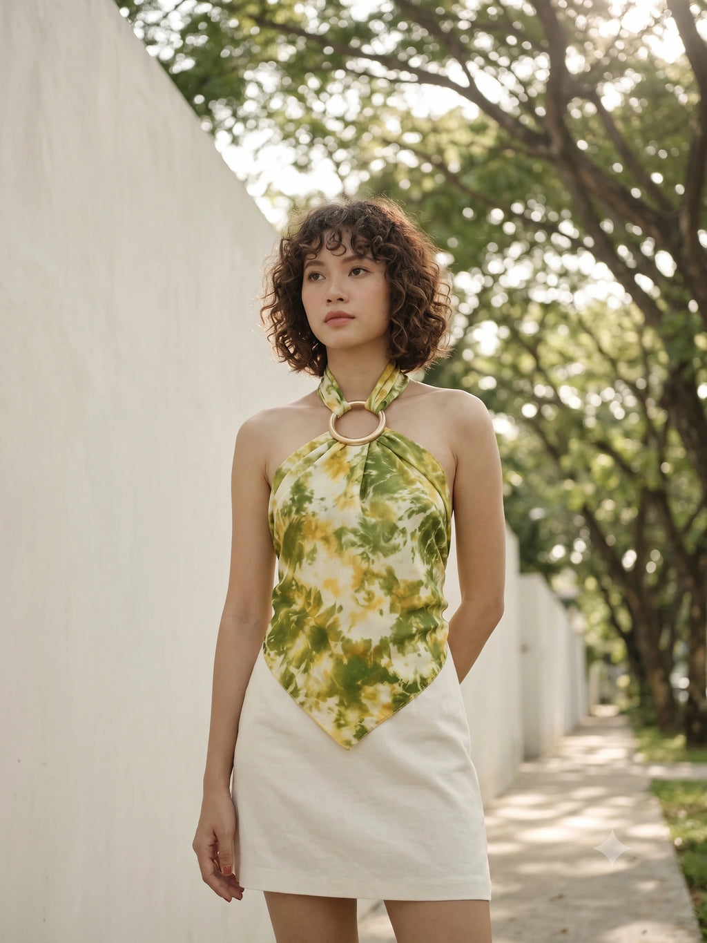 Khăn lụa tơ tằm nhuộm loang tiedye vuông thời trang Hity