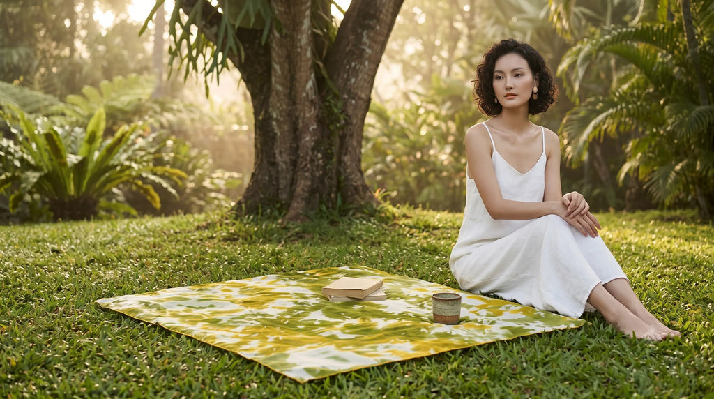 Khăn lụa tơ tằm nhuộm loang tiedye vuông thời trang Hity