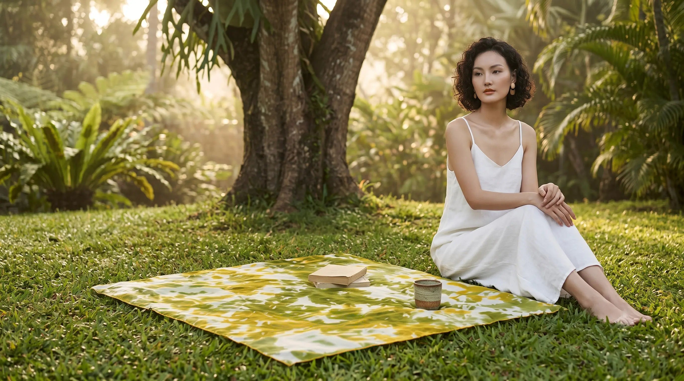 Khăn lụa tơ tằm nhuộm loang tiedye vuông thời trang Hity