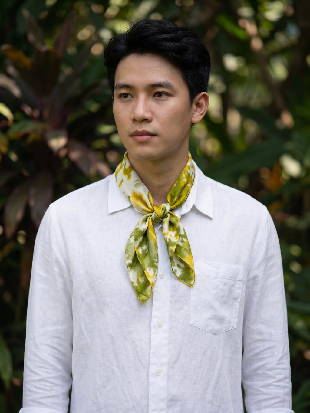 Khăn lụa tơ tằm nhuộm loang tiedye vuông thời trang Hity