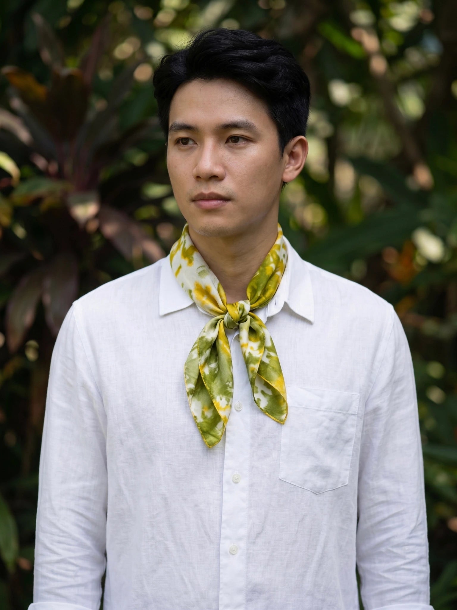 Khăn lụa tơ tằm nhuộm loang tiedye vuông thời trang Hity