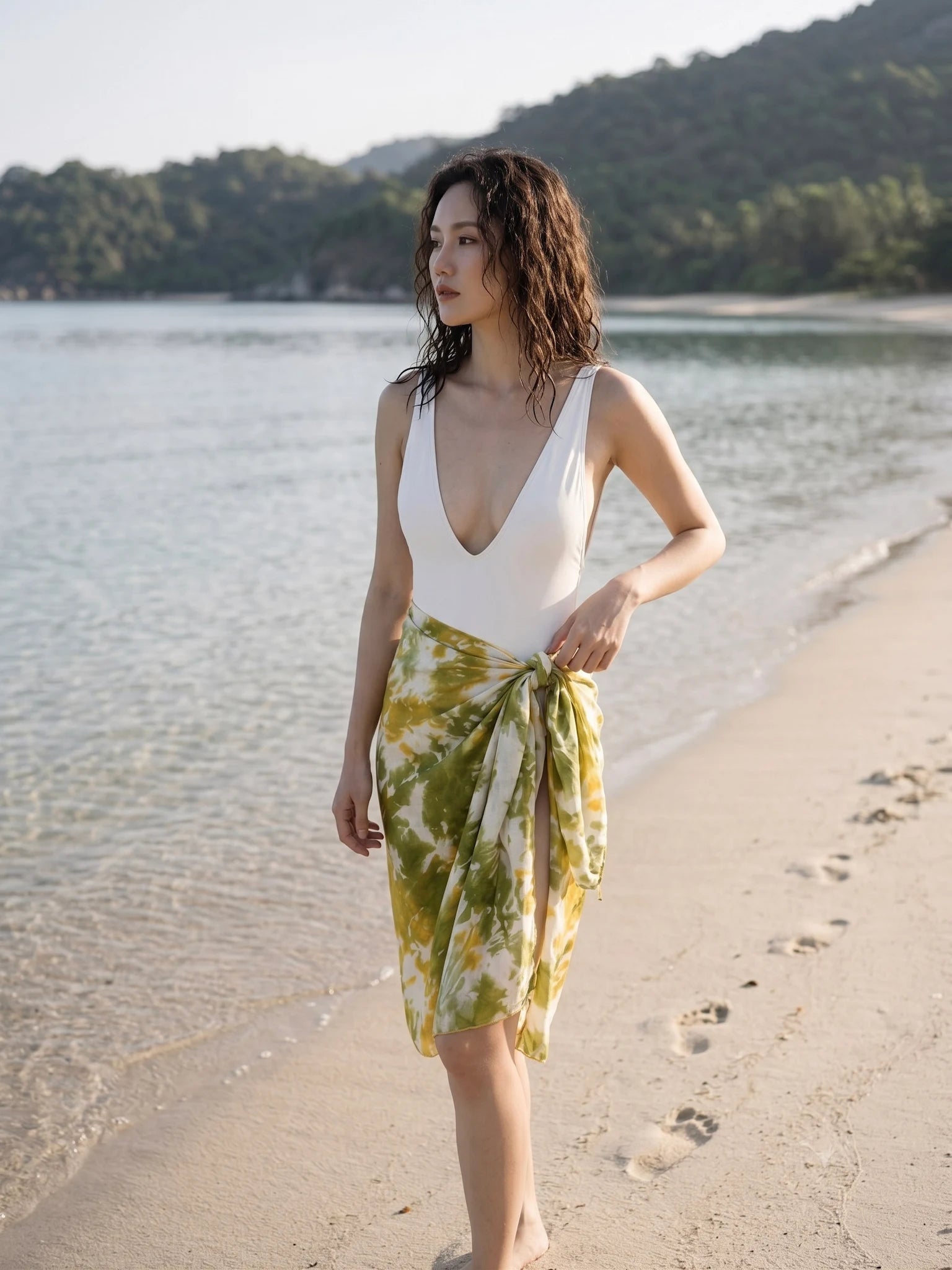 Khăn lụa tơ tằm nhuộm loang tiedye vuông thời trang Hity
