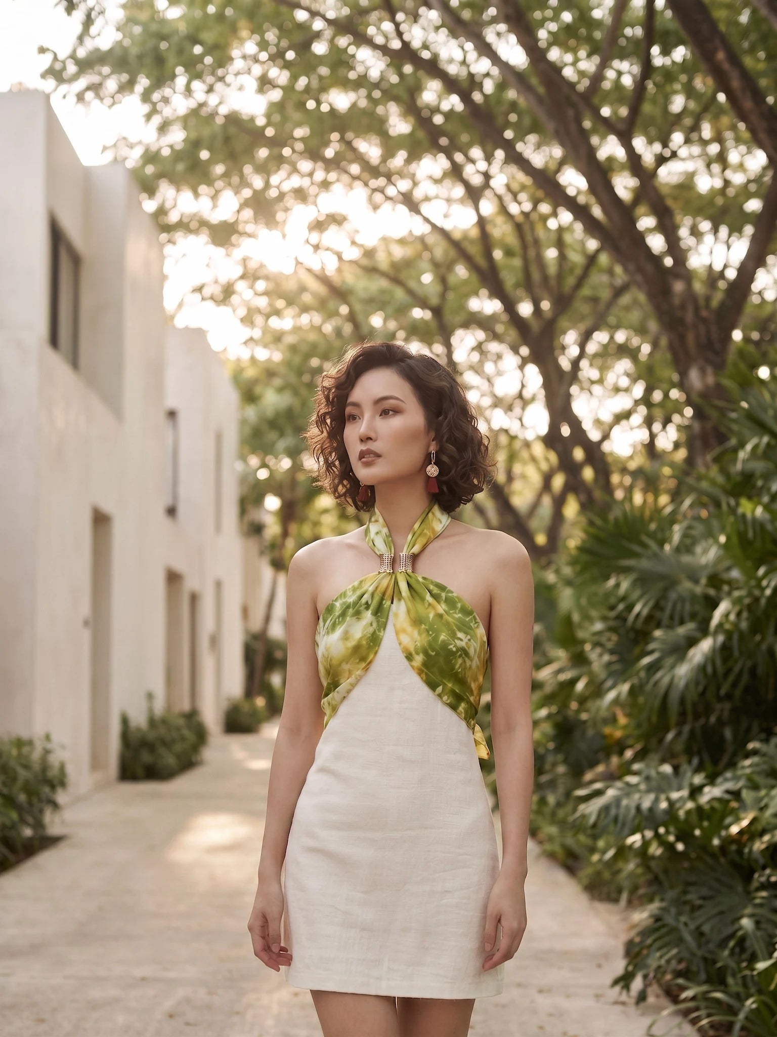 Khăn lụa tơ tằm nhuộm loang tiedye vuông thời trang Hity