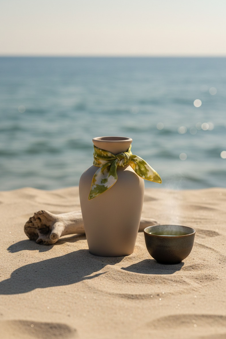 Khăn vuông mini lụa tơ tằm nhuộm loang thời trang Hity