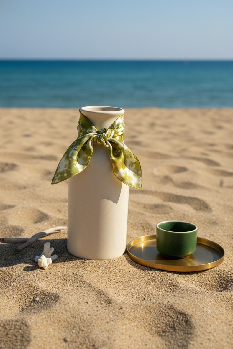 Khăn vuông mini lụa tơ tằm nhuộm loang thời trang Hity