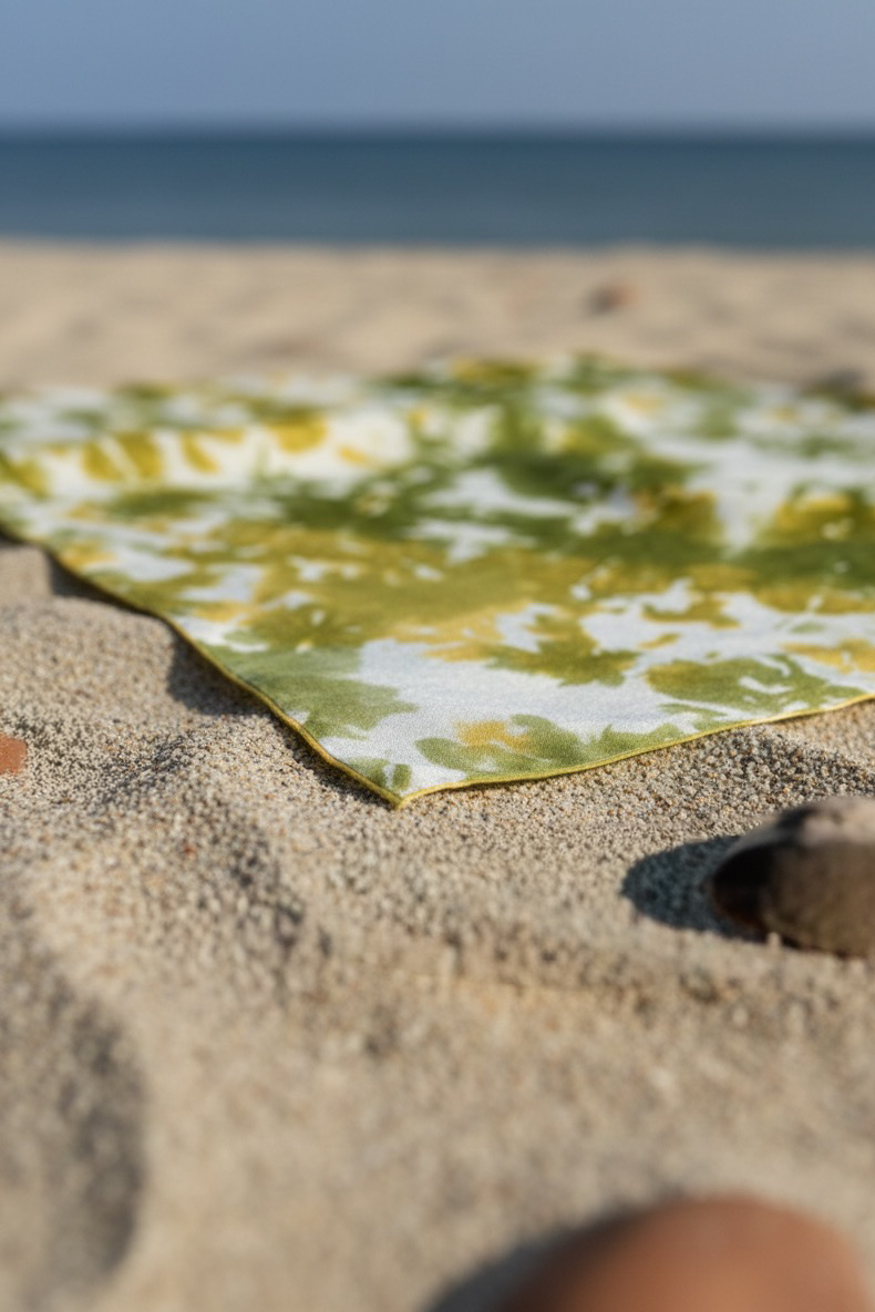 Khăn vuông mini lụa tơ tằm nhuộm loang thời trang Hity