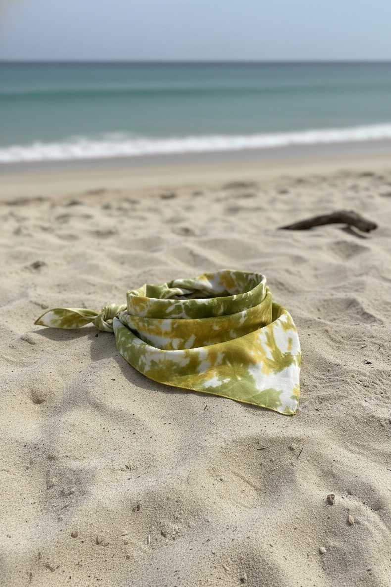 Khăn vuông mini lụa tơ tằm nhuộm loang thời trang Hity