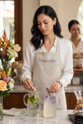 Tạp dề linen thêu tay apron thời trang Hity