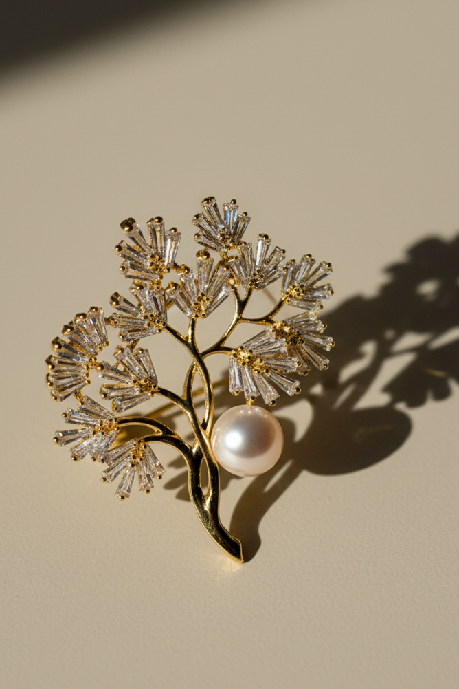 Trâm cài áo ngọc trai baroque thời trang Hity