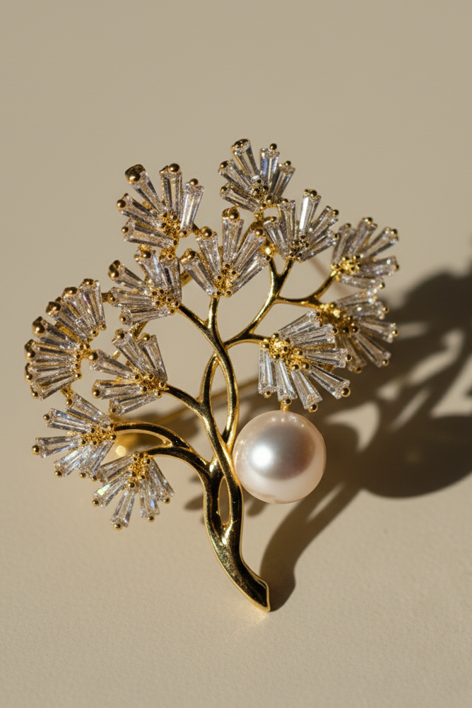 Trâm cài áo ngọc trai baroque thời trang Hity