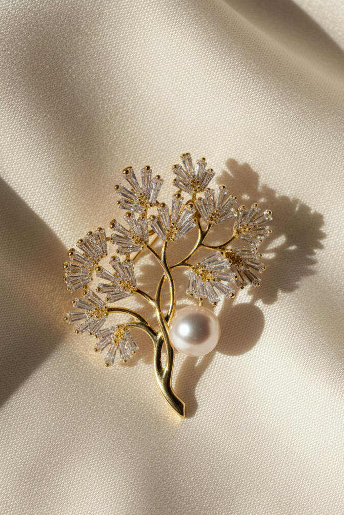 Trâm cài áo ngọc trai baroque thời trang Hity