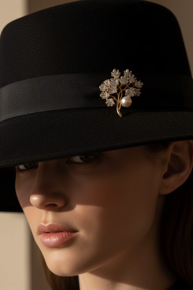 Trâm cài áo ngọc trai baroque thời trang Hity