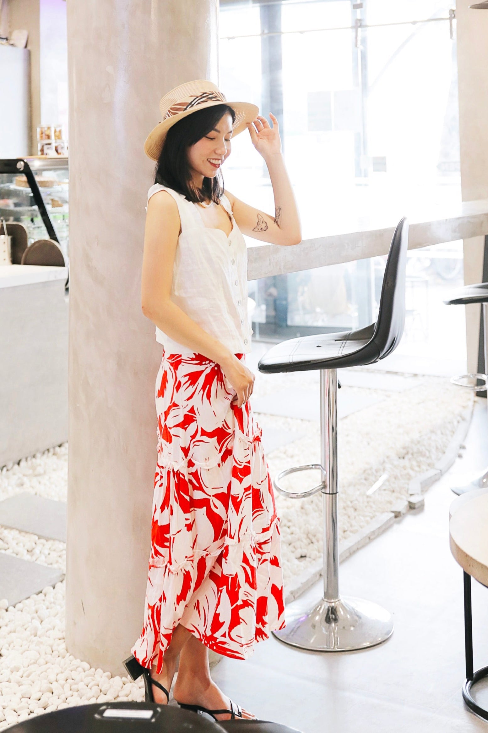 Váy maxi lá đỏ thời trang Hity