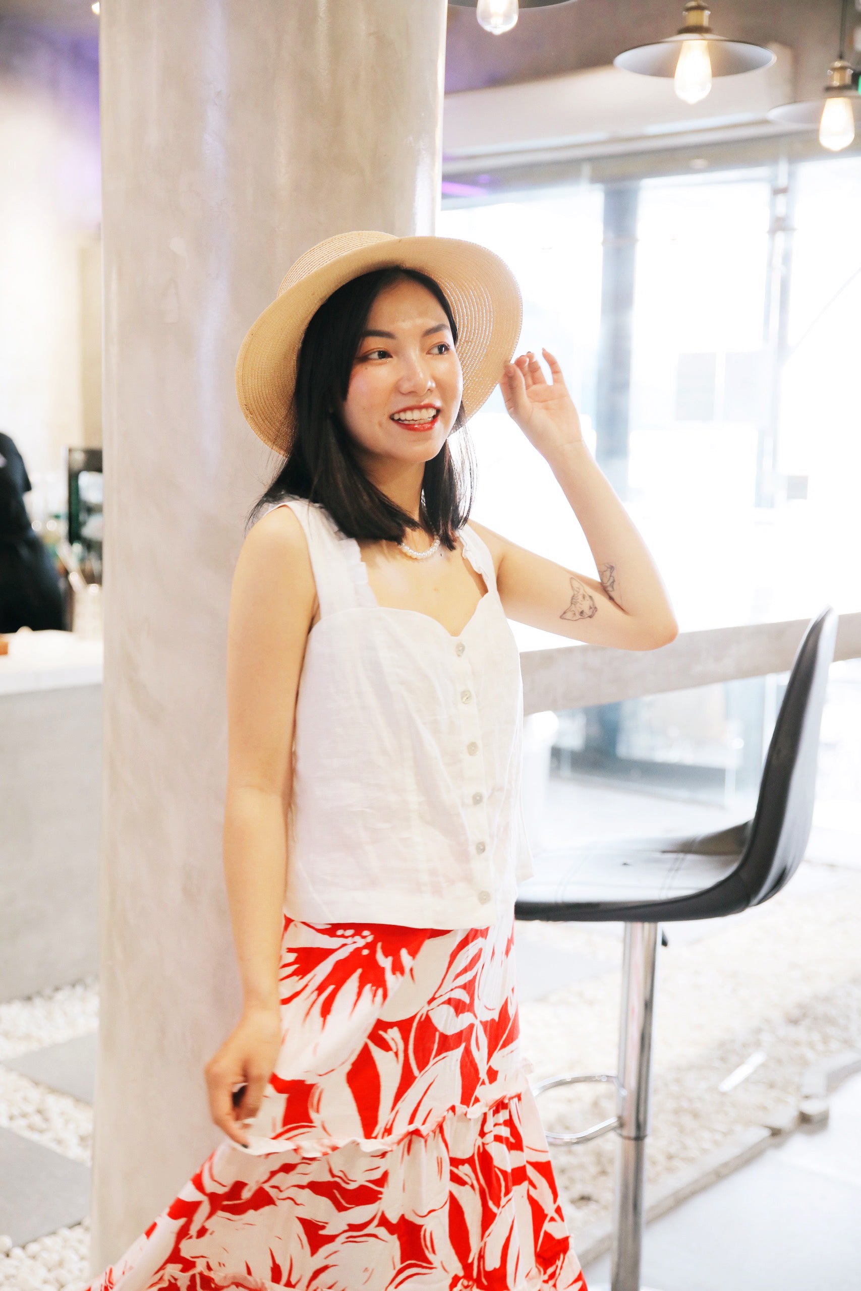 Váy maxi lá đỏ thời trang Hity