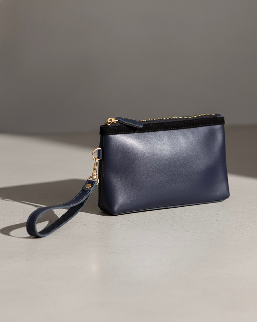 Ví da cầm tay clutch da bò Ý thời trang Hity