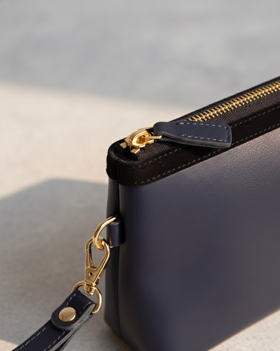 Ví da cầm tay clutch da bò Ý thời trang Hity