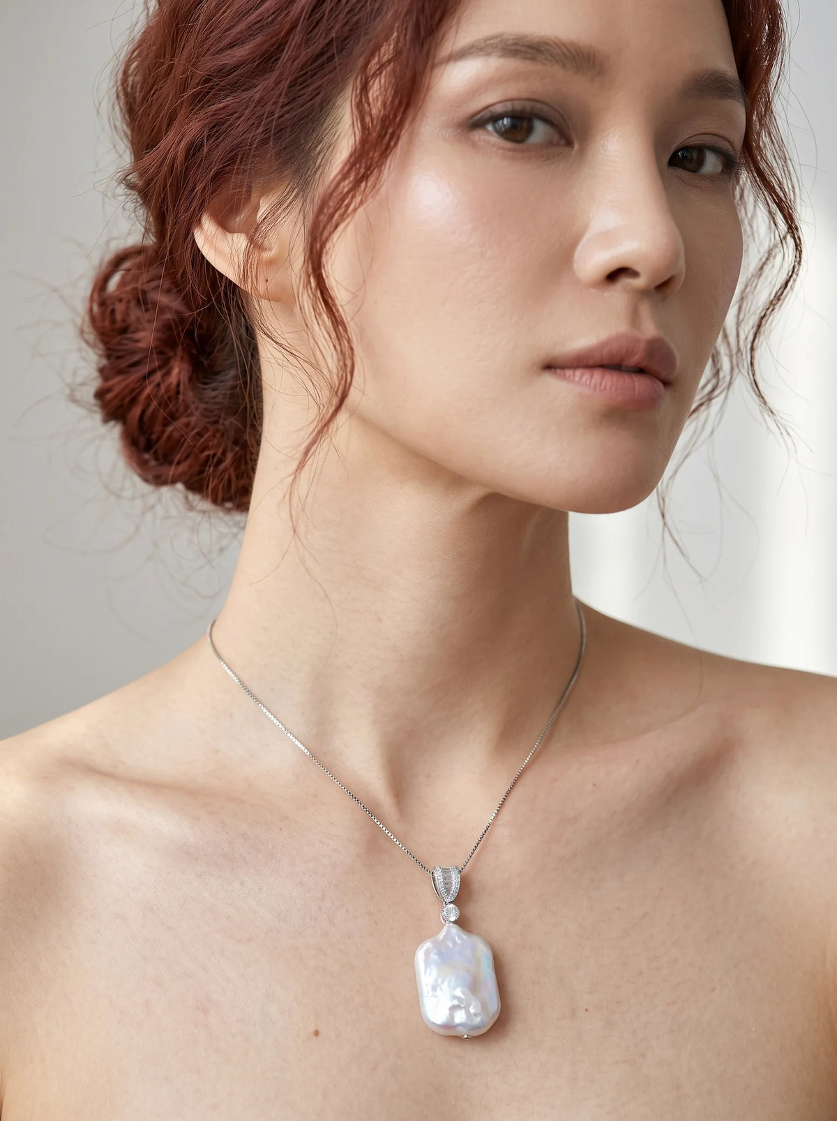 Vòng cổ bạc ngọc trai baroque thời trang Hity