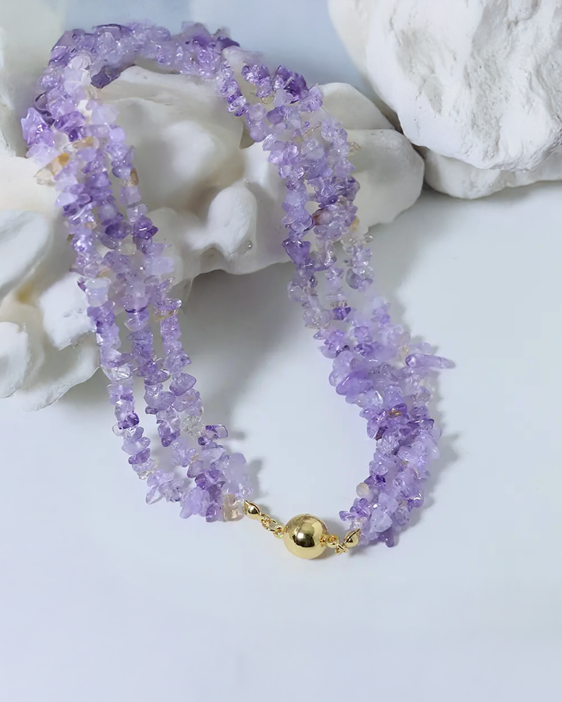 Vòng cổ thạch anh tím thời trang Hity