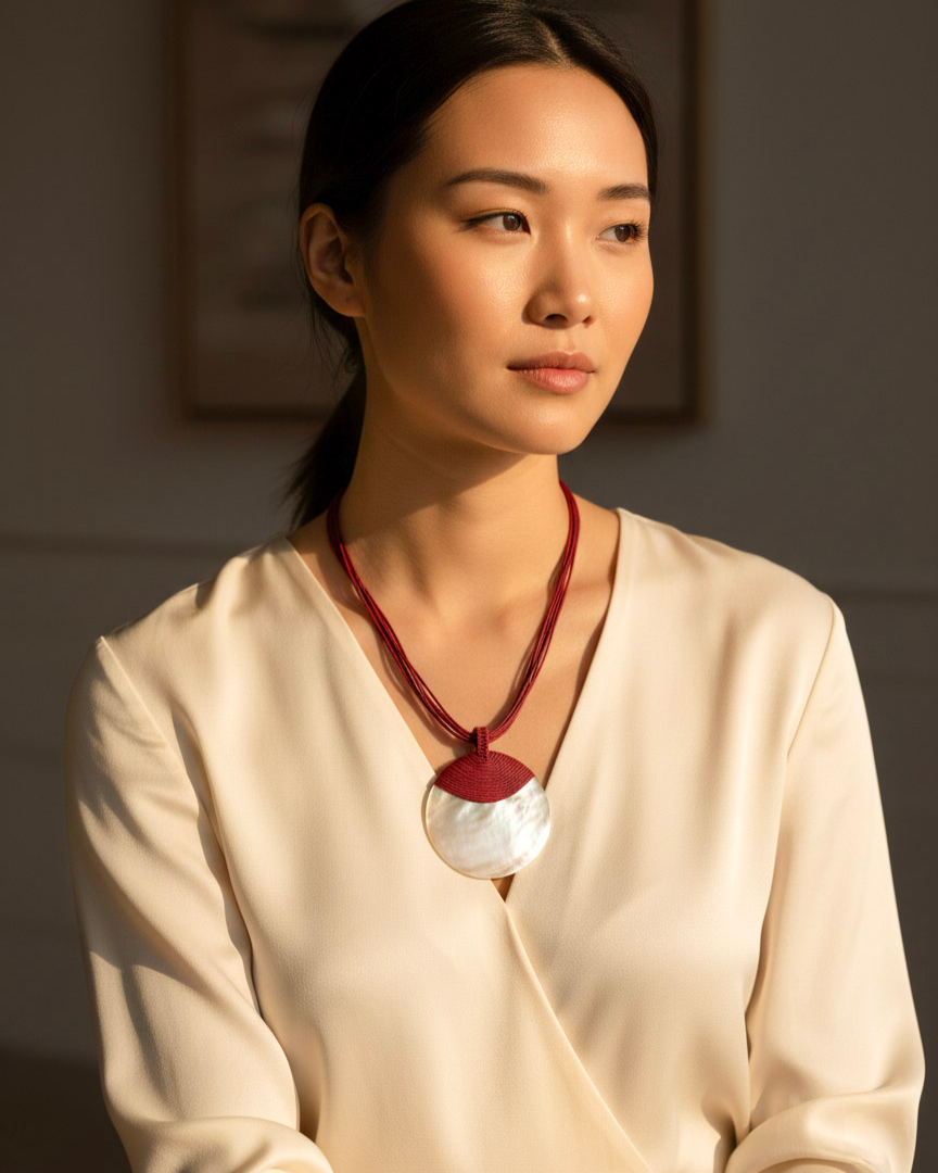 Vòng cổ mặt vỏ trai xà cừ thời trang Hity