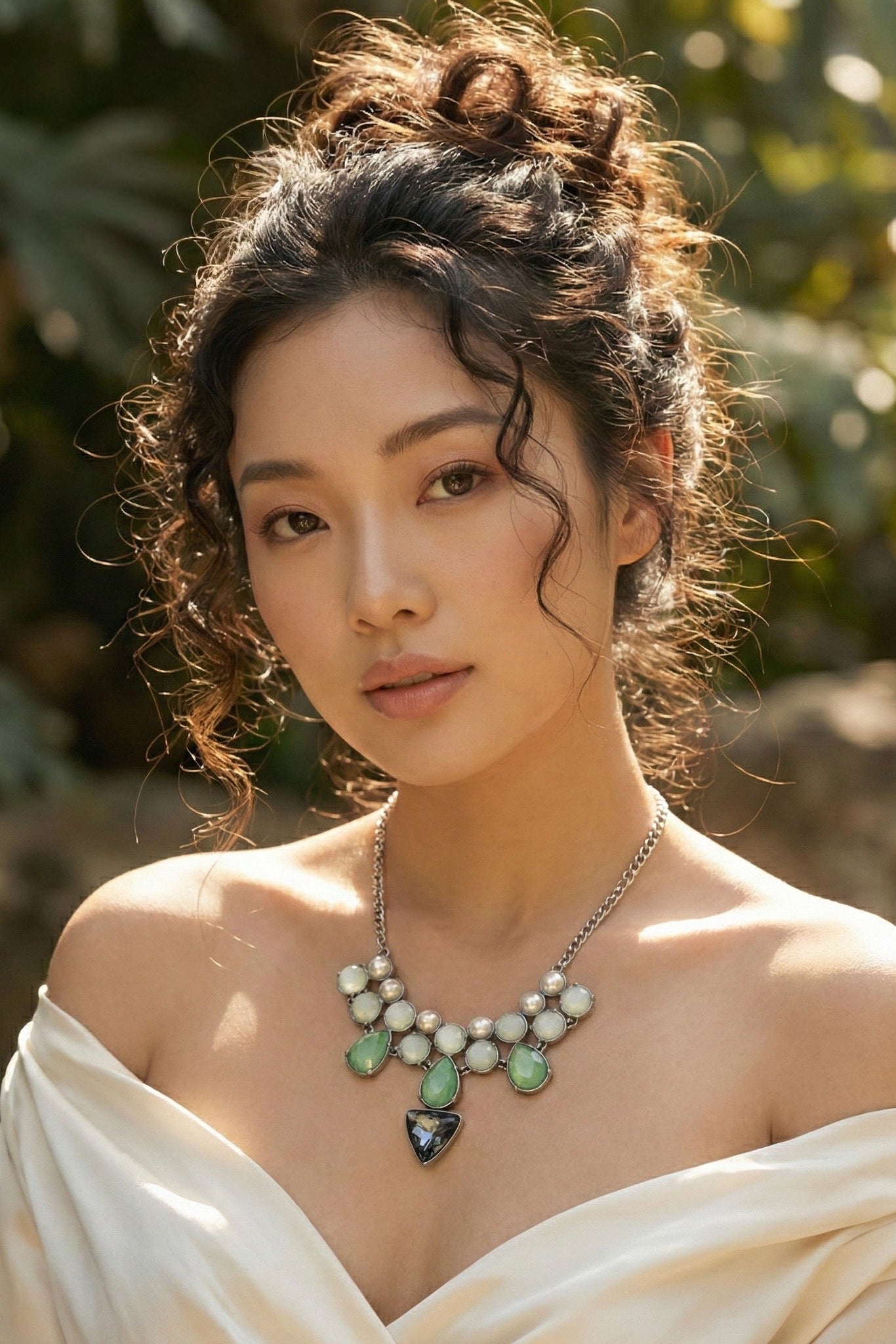 Vòng cổ pha lê xanh thời trang Hity