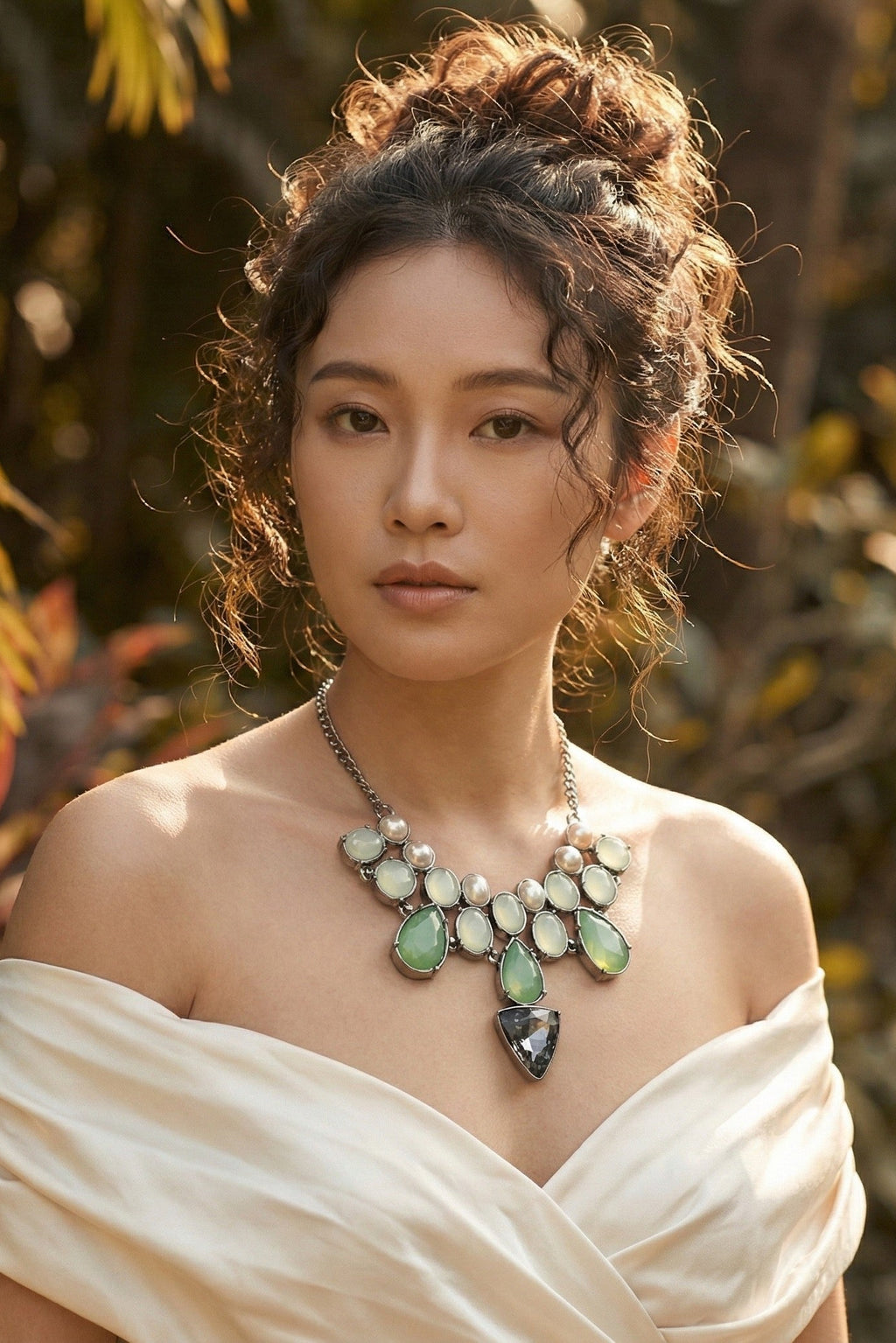 Vòng cổ pha lê xanh thời trang Hity