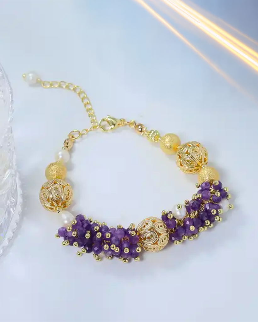 Vòng tay đá thạch anh phối ngọc trai baroque thời trang Hity